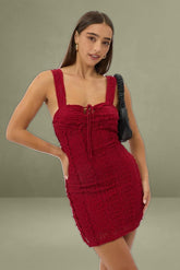 Red Bodycon Dress Lace Mini