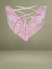 Xandria Pink Lace Satin Mermaid Flare Maxi Dress