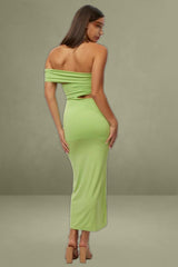 Green One-Shoulder Maxi Bodycon Dress