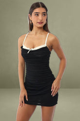 Black Bodycon Dress Mesh Mini