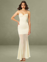 Zayne Butter Yellow Ruch Breast Chiffon Mermaid Maxi Dress