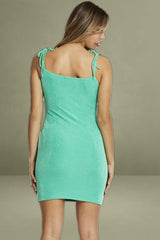 Green Mini Dress Sleeveless Evening