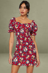 Print Mini Dress Short Sleeve