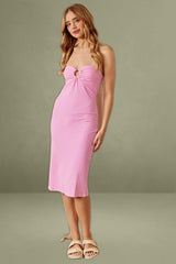 Pink Bodycon Dress Midi