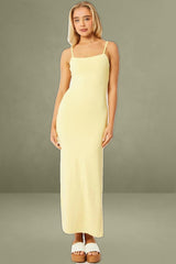 Yellow Bodycon Dress Maxi Supersoft