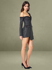 Winifred Rhinestone Crystal Blazer Dress