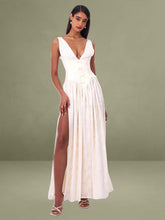 Sabrina Butter Yellow High Slit Jacquard Maxi Dress