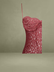 Burgundy Lace Long Sleeve Maxi Dress