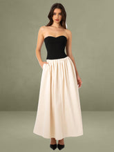Sana Sweetheart Lace-up Back Drop Waist Maxi Dress