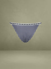 Genevia Gingham Lace Decoration Bikini Bottom