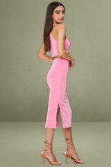 Pink Midi Dress Bodycon