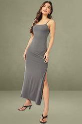 Grey Bodycon Dress Maxi Supersoft