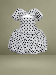 Umika Polka Dots Bubble Hem Mini Dress