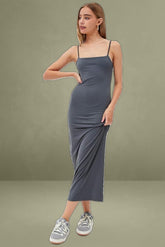 Grey Supersoft Bodycon Maxi Dress