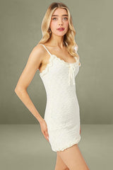 White Bodycon Dress Singlet Lace Mini