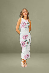Multi-Flowered Sleeveless Bodycon Dress