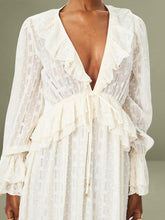 Jacquard Chiffon Long Sleeve Maxi Dress