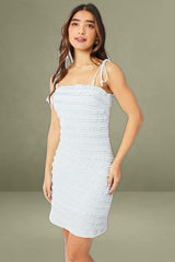 Blue Bodycon Dress Textured Mini