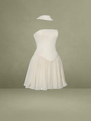 Butter Yellow Boned Curve Edge Peplum Mini Dress