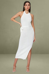 White Bodycon Dress Maxi Knit