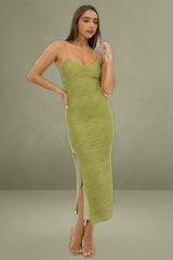 Green Bodycon Dress Sleeveless Midi