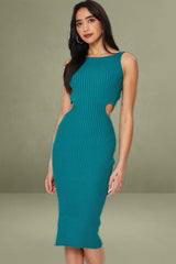 Green Knit Dress Midi