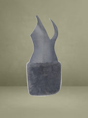 Daisy Grey Drop Waist Fur Trim Halter Mini Dress