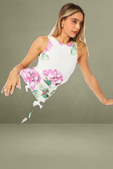 Multi-Flowered Sleeveless Bodycon Dress