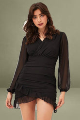 Black Long Sleeve Party Bodycon Dress