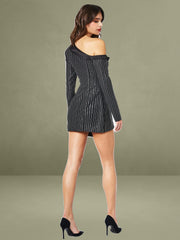 Winifred Rhinestone Crystal Blazer Dress