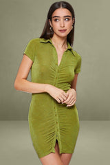 Green Mini Dress Short Sleeve