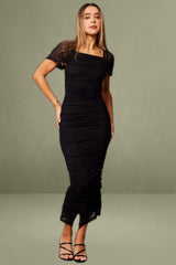 Black Mesh Bodycon Dress