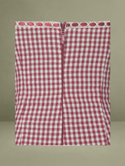 Red Gingham Halter Drop Waist Midi Dress