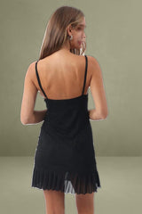 Black Bodycon Dress Lace Mini