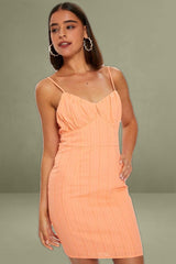 Orange Bustier Mini Bodycon Dress