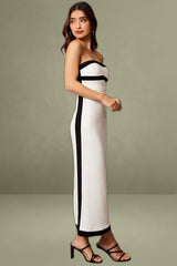White Bodycon Dress Colorblock