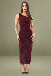 Red Bodycon Dress Burnout