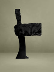 Aubrey Black Satin Bubble Hem Mini Dress