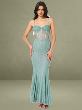 Janelle Green Sweetheart Mermaid Lace Maxi Dress