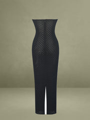 Faith Black and White Polka Dot Sweetheart Maxi Dress