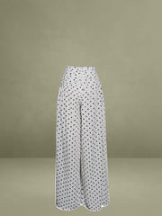 Oriana White Polka Dots Halter Jumpsuit