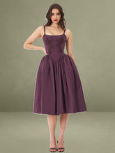 Oakleigh Blackberry Purple Cotton Lace-up Back Midi Dress