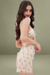 Pink Cutout Sequin Dress Tassels