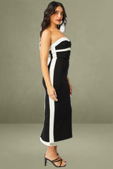 Black Bodycon Dress Colorblock