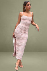 Orange Bodycon Dress Sleeveless Midi