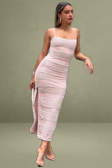 Orange Bodycon Dress Sleeveless Midi