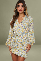 Print Mini Dress Long Sleeve Bodycon