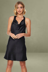 Black Mini Halter Neck Dress