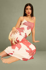 White Floral Bodycon Dress Maxi Mesh