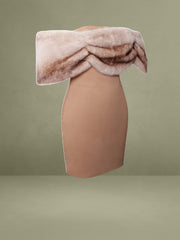 Nadira Off Shoulder Fur Trim Mini Dress